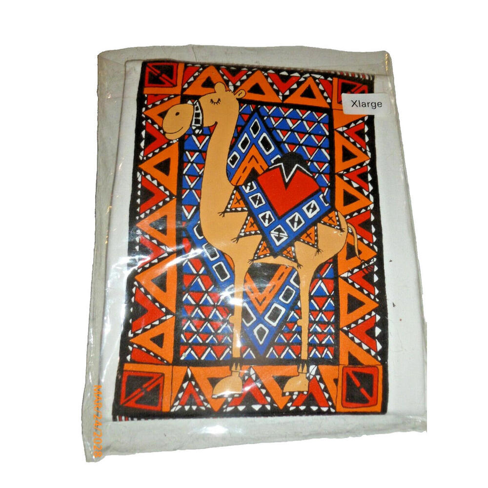 NEW SUSAN WALPOLE T Shirt Adult Art Camel Rug Mexican Blanket Color Graphic XL